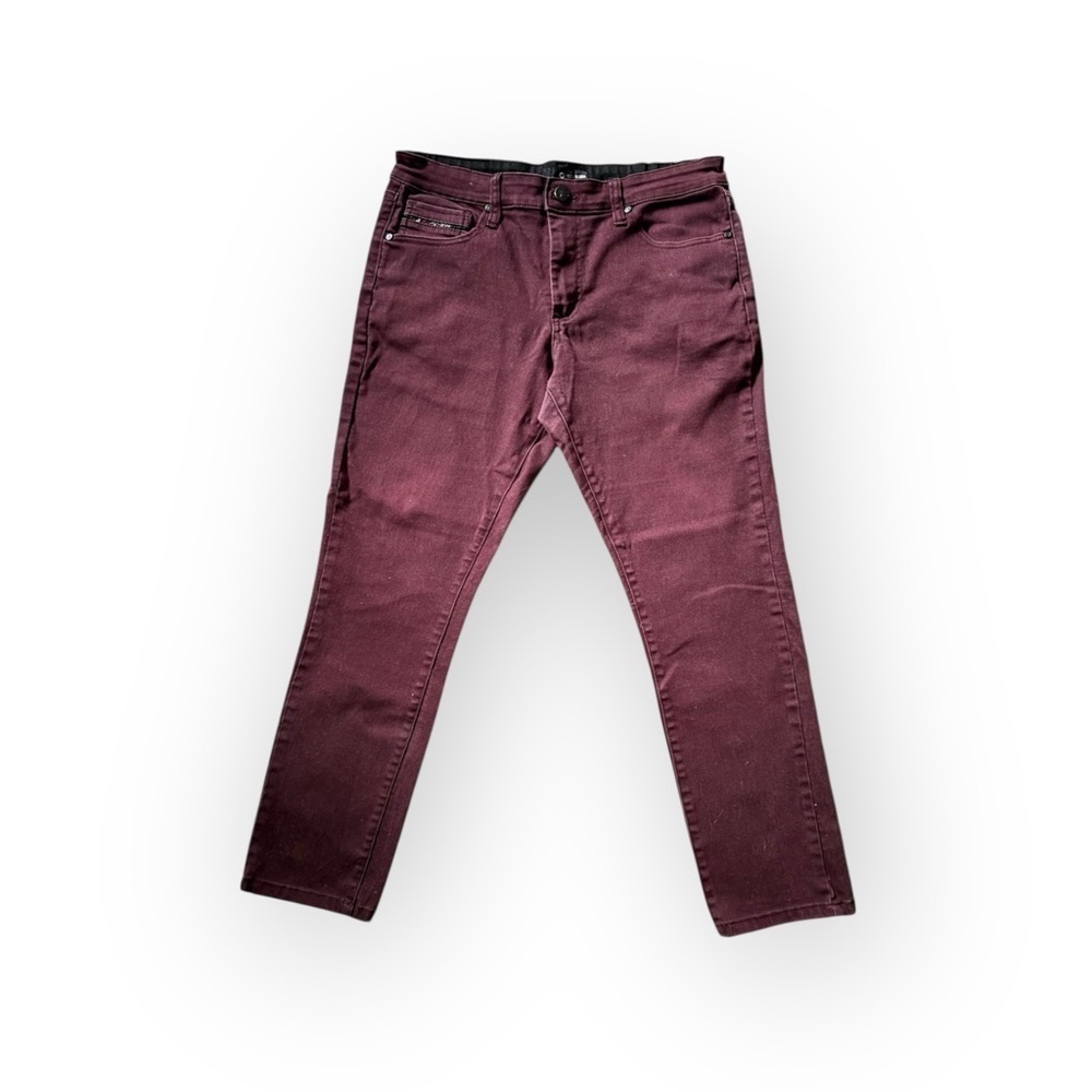 H&M Menβs Slim Fit Jeans 34x30 Burgundy Stretch Denim Pants
